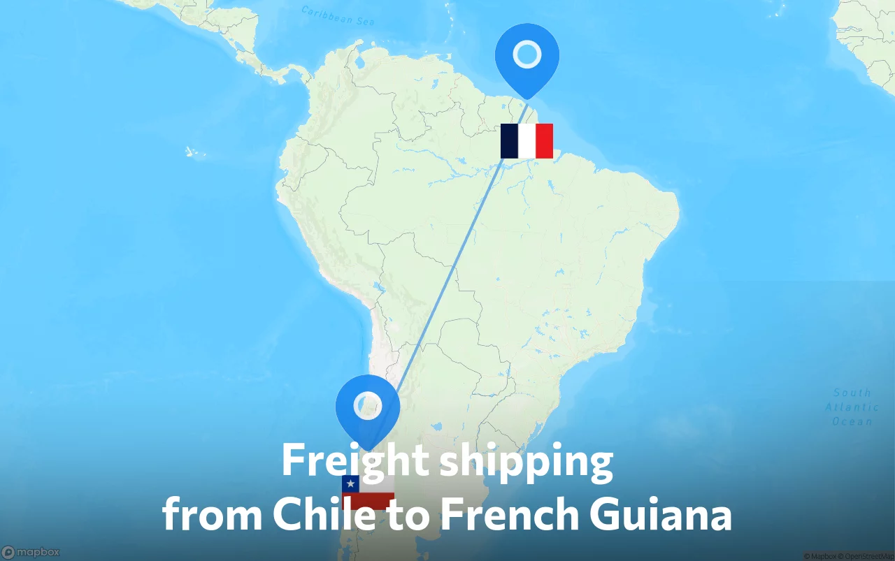 Shipping route from Chile to French Guiana