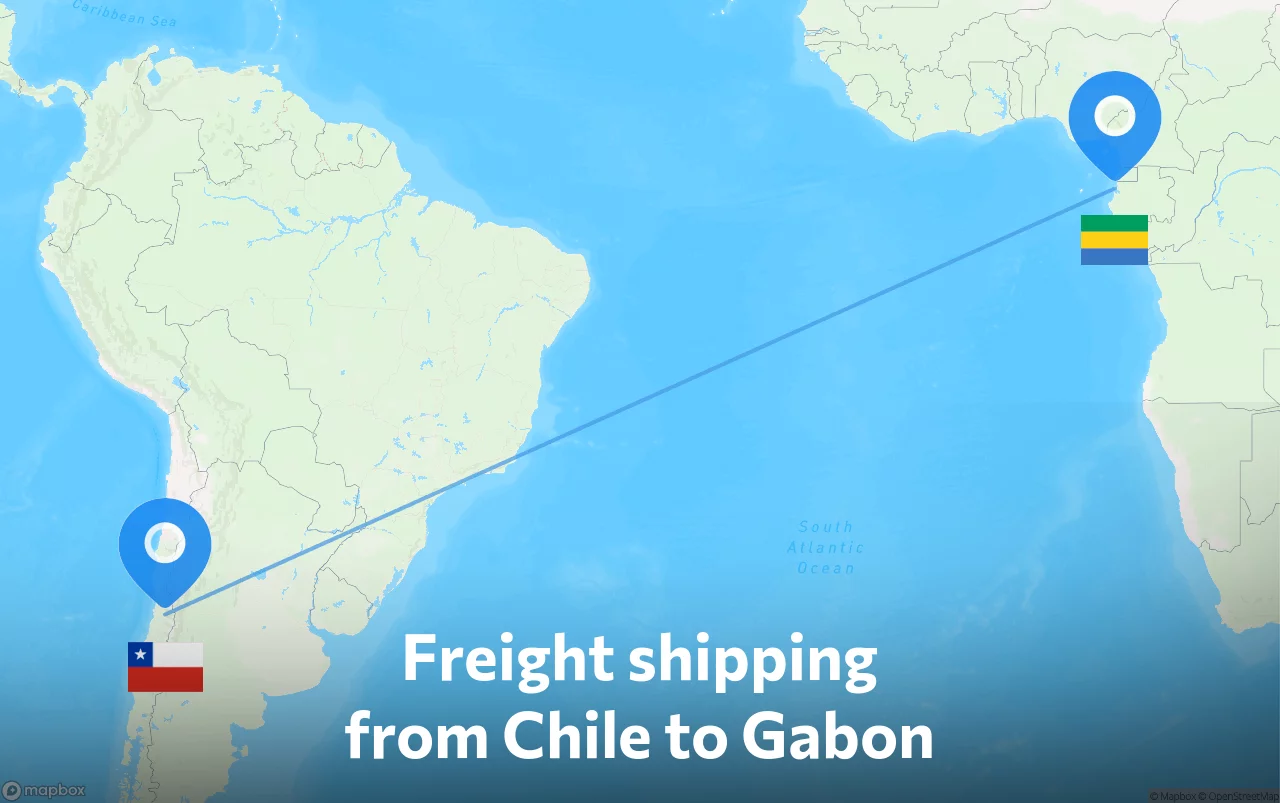 Shipping route from Chile to Gabon