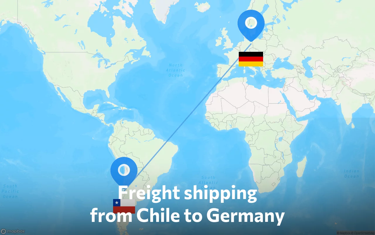 Shipping route from Chile to Germany