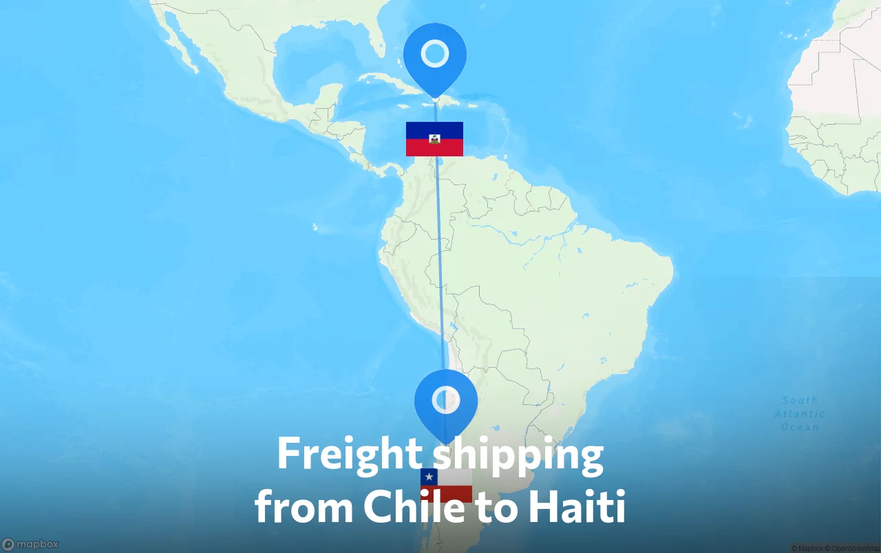 Shipping route from Chile to Haiti