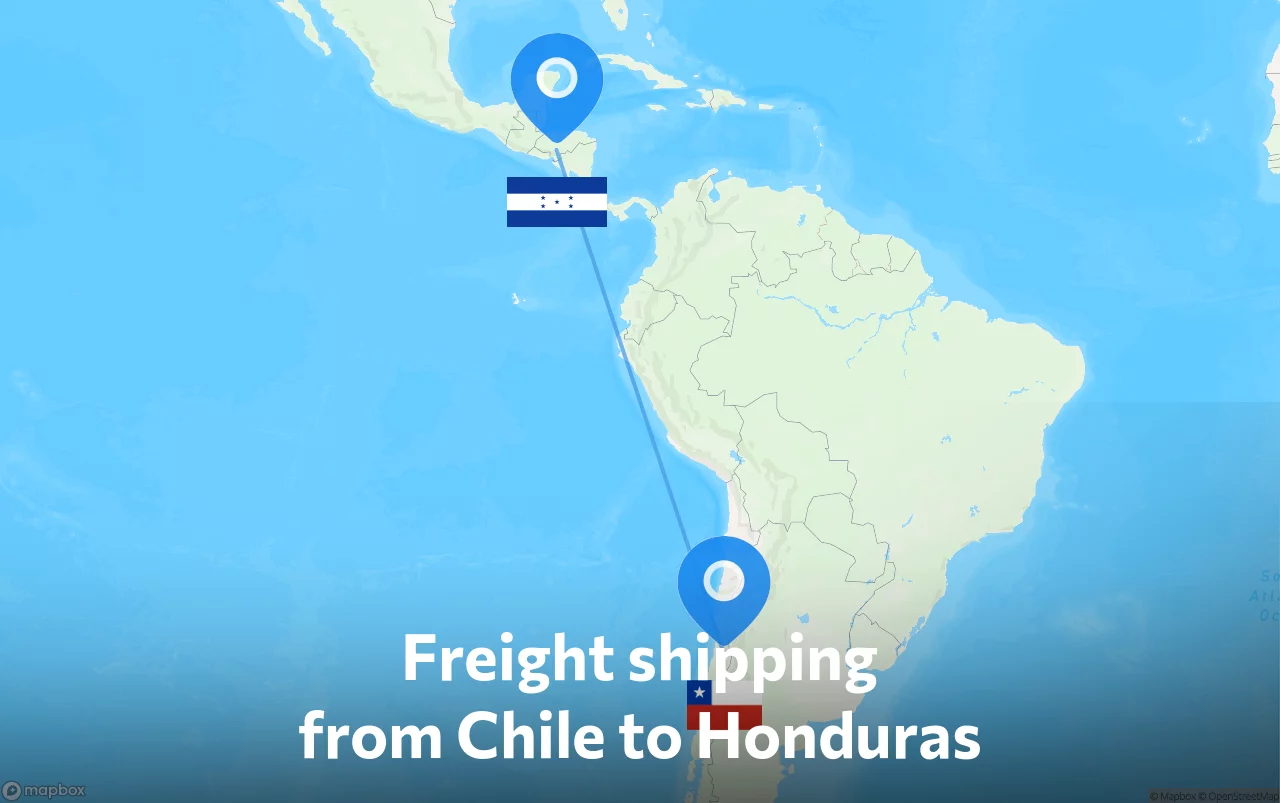 Shipping route from Chile to Honduras