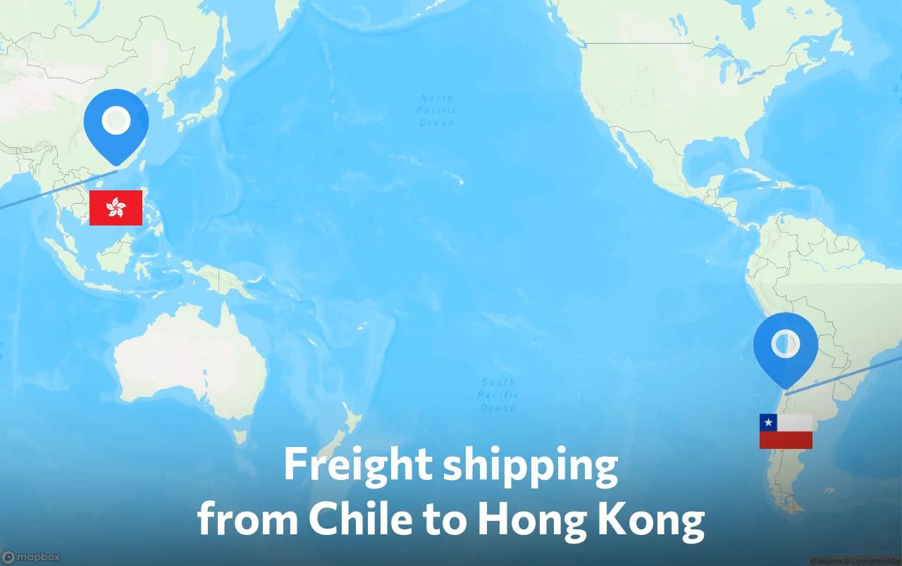 Shipping route from Chile to Hong Kong