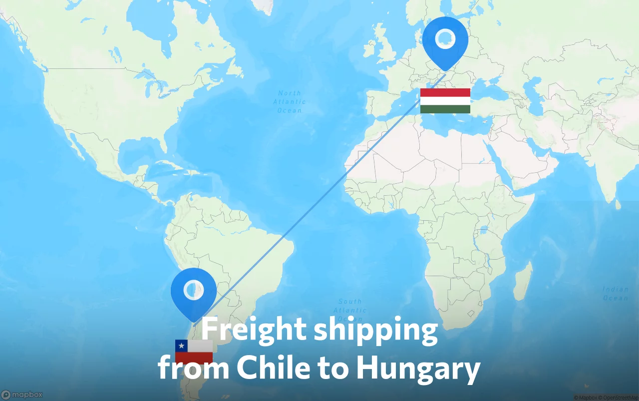 Shipping route from Chile to Hungary