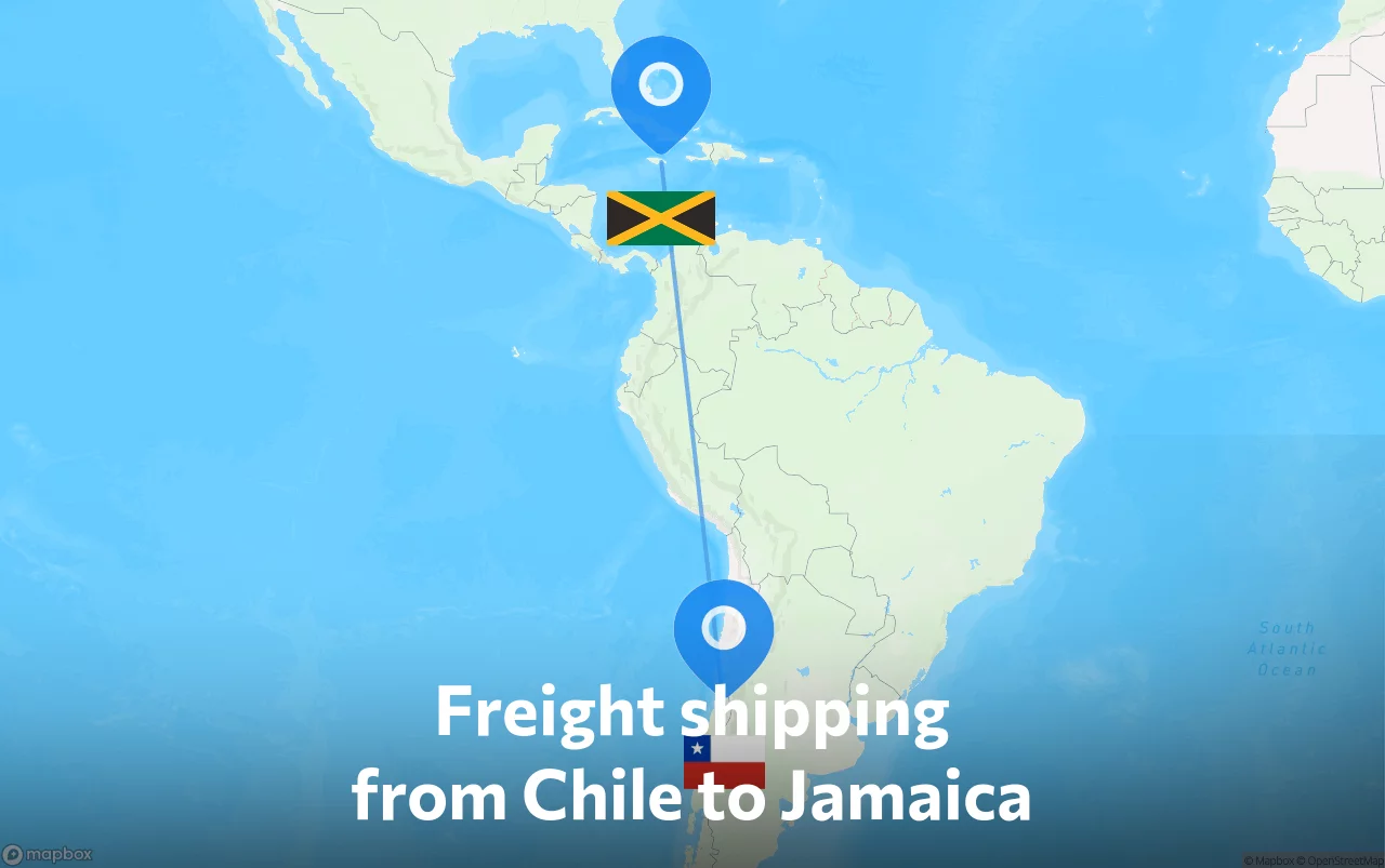 Shipping route from Chile to Jamaica