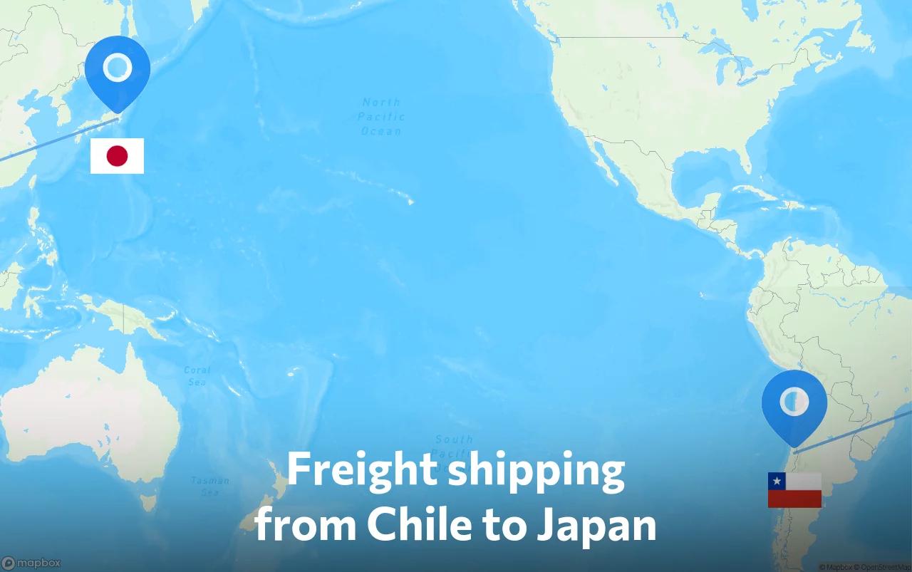 Shipping route from Chile to Japan