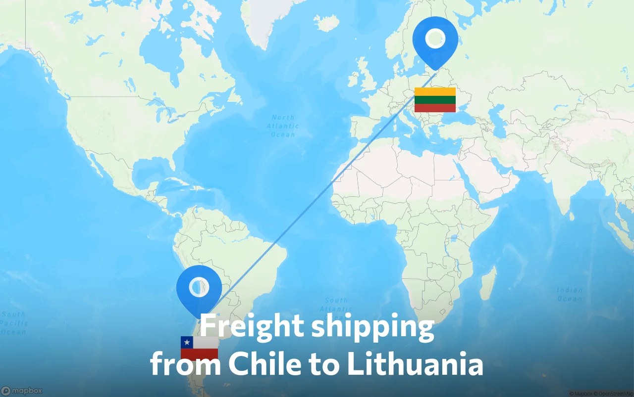 Shipping route from Chile to Lithuania