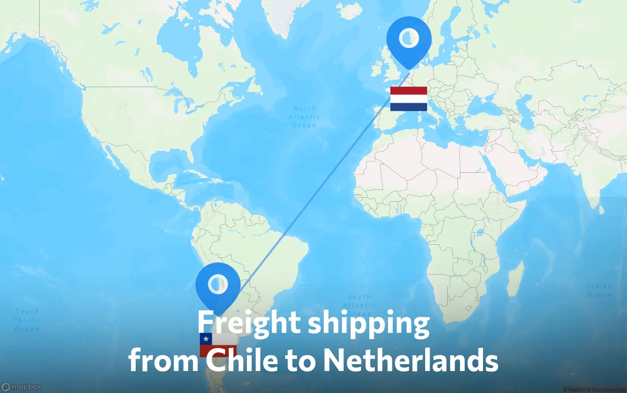 Shipping route from Chile to Netherlands
