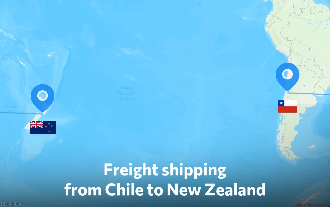 Shipping route from Chile to New Zealand