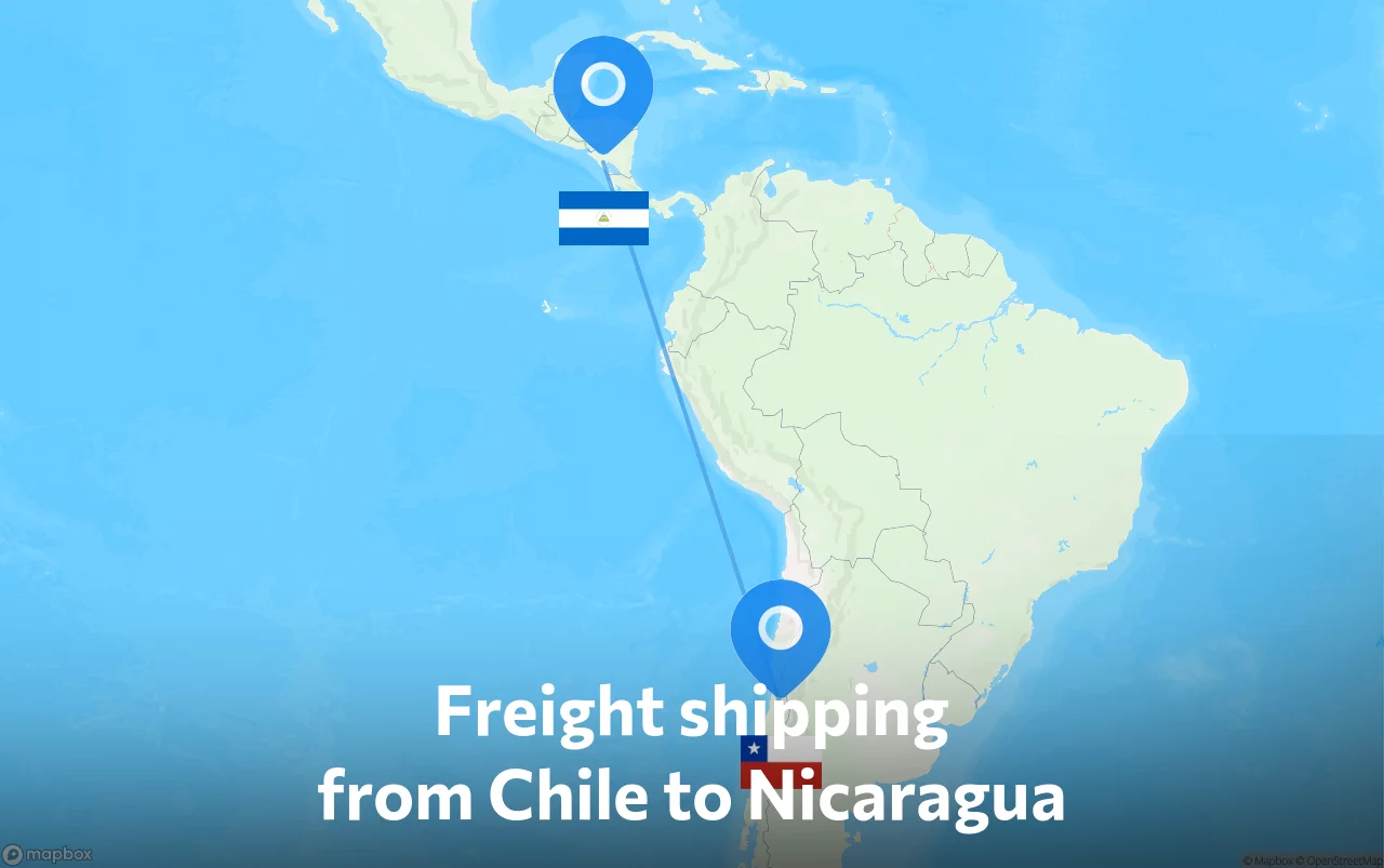 Shipping route from Chile to Nicaragua