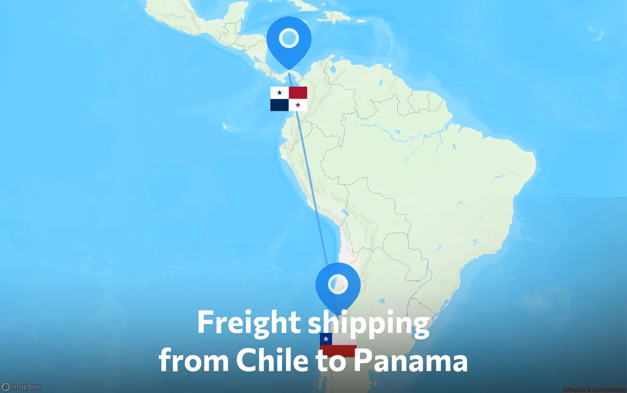 Shipping route from Chile to Panama