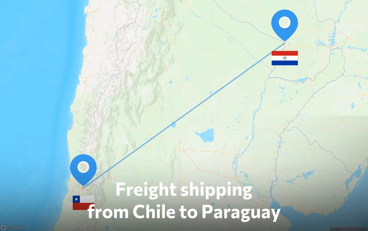 Shipping route from Chile to Paraguay