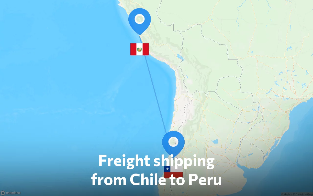 Shipping route from Chile to Peru