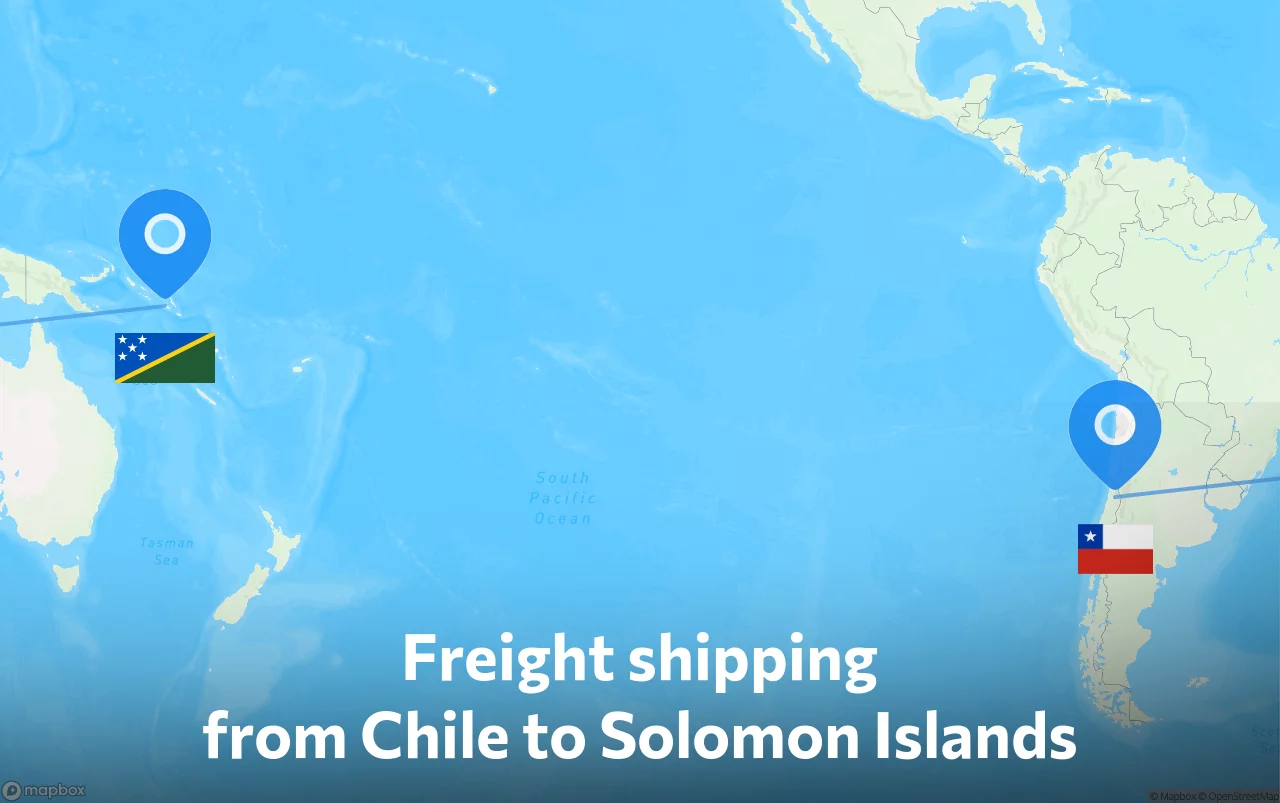 Shipping route from Chile to Solomon Islands