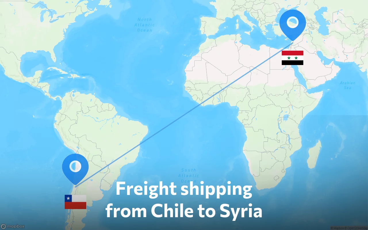 Shipping route from Chile to Syria
