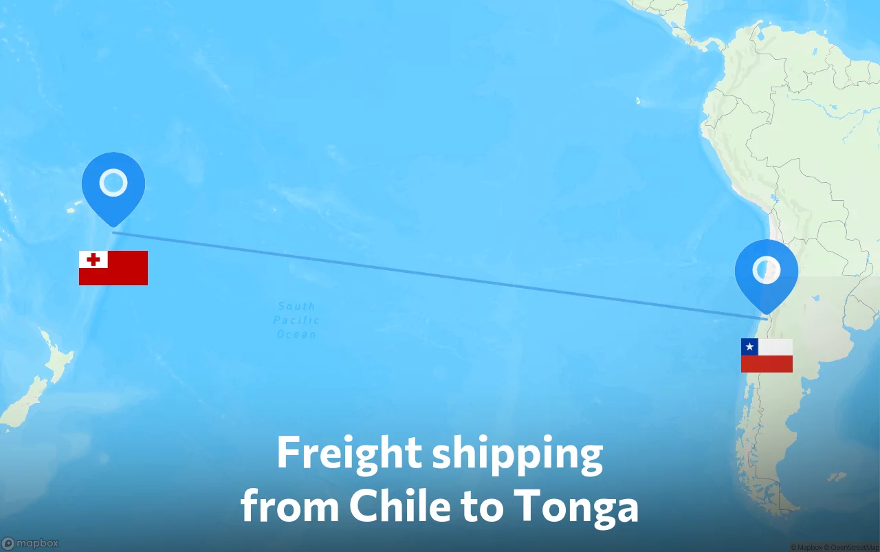 Shipping route from Chile to Tonga