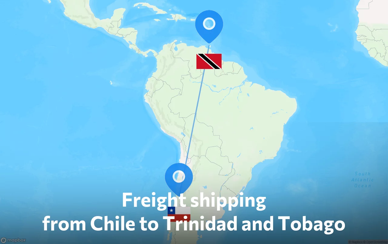 Shipping route from Chile to Trinidad and Tobago