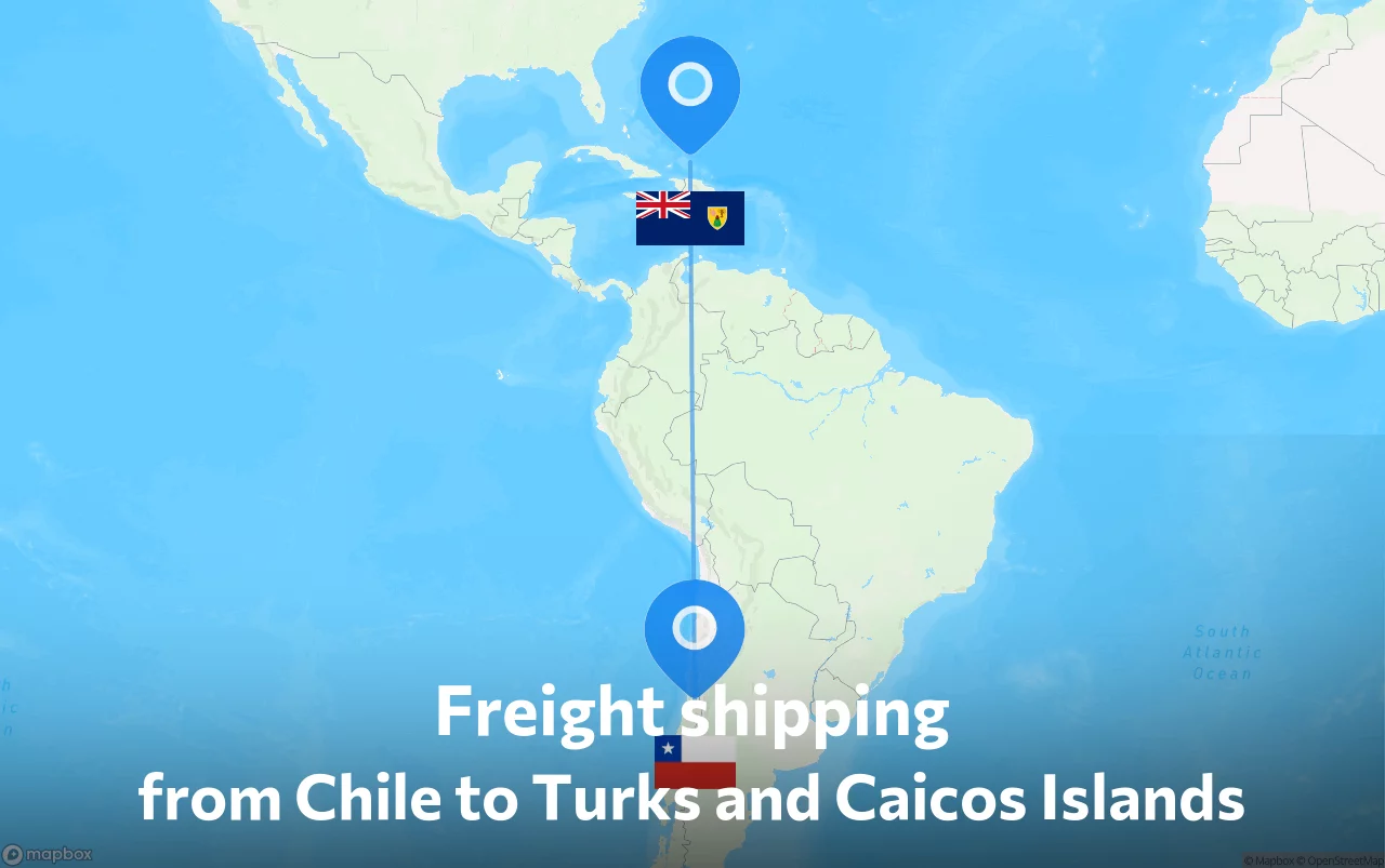 Shipping route from Chile to Turks and Caicos Islands
