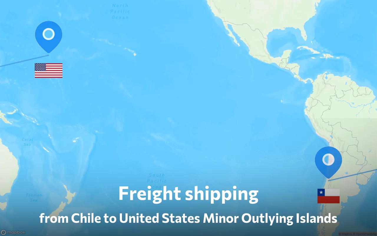 Shipping route from Chile to United States Minor Outlying Islands