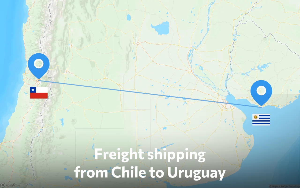 Shipping route from Chile to Uruguay
