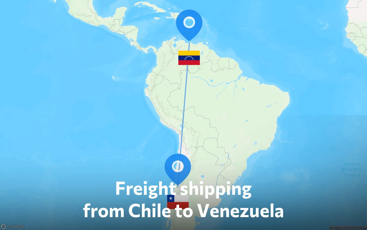 Shipping route from Chile to Venezuela
