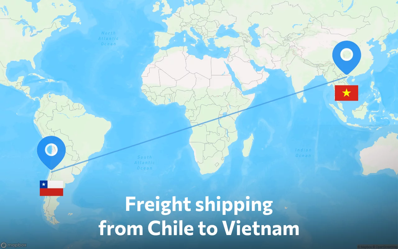 Shipping route from Chile to Vietnam