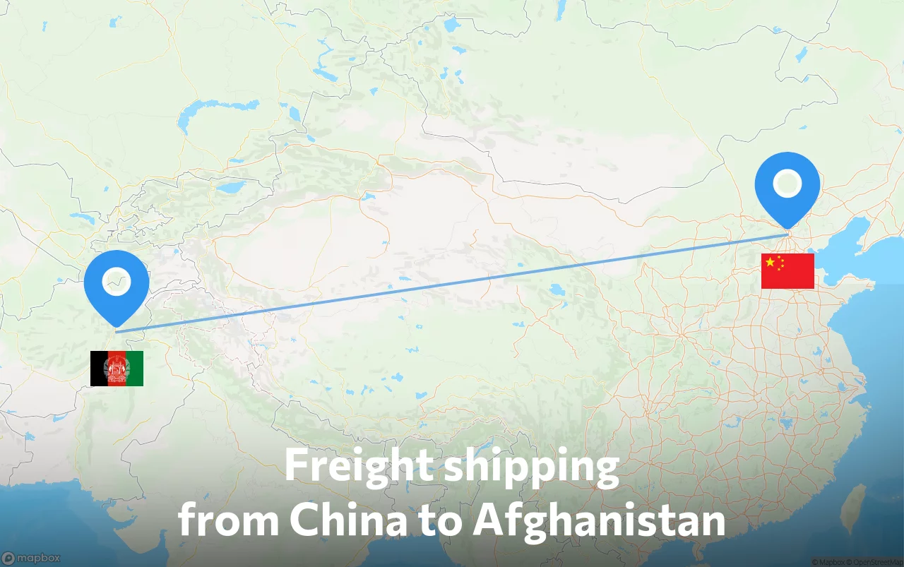 Shipping route from China to Afghanistan