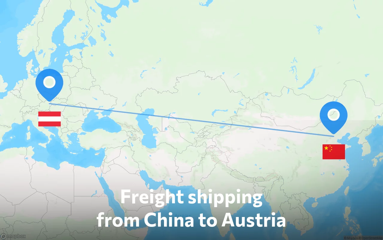 Shipping route from China to Austria