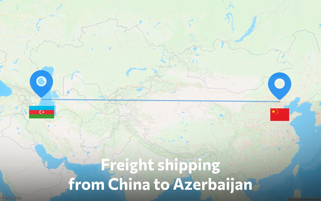 Shipping route from China to Azerbaijan