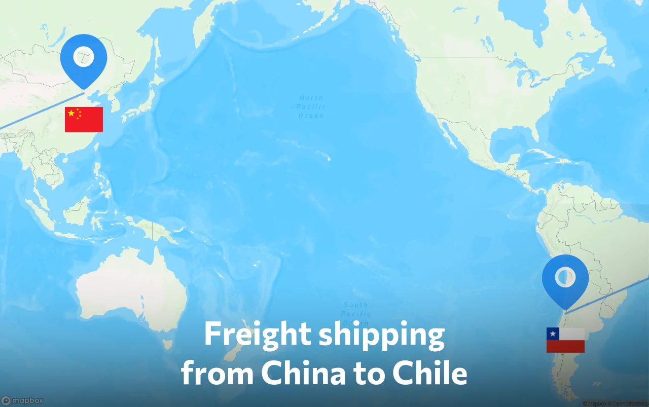Shipping route from China to Chile