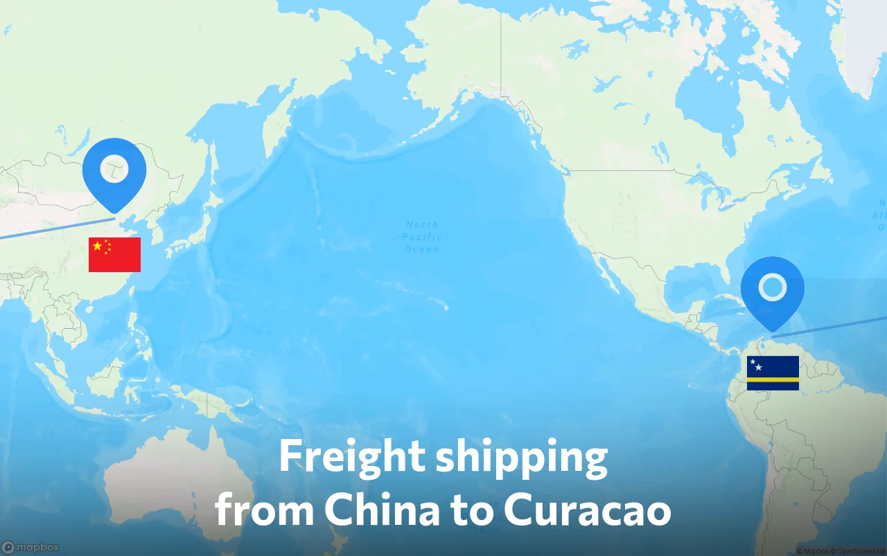 Shipping route from China to Curacao