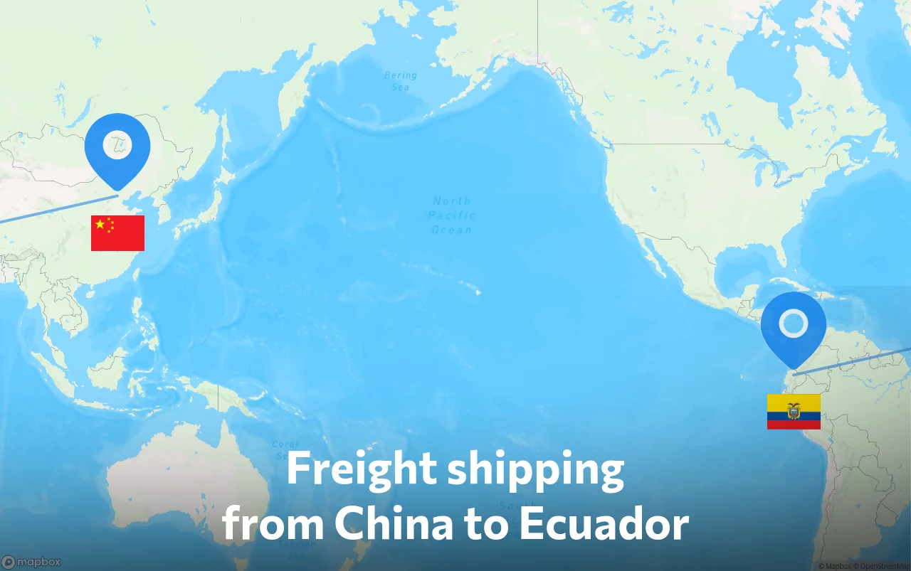 Shipping route from China to Ecuador