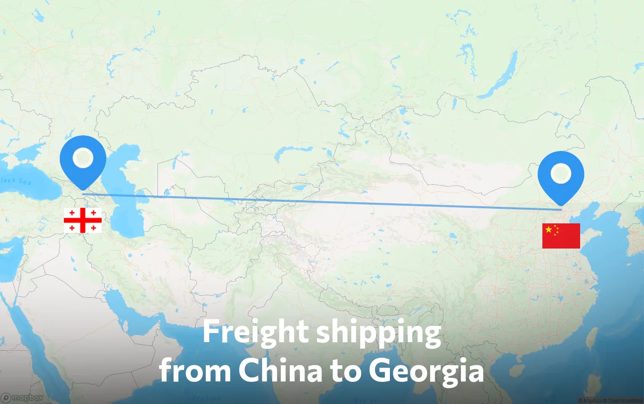 Shipping route from China to Georgia