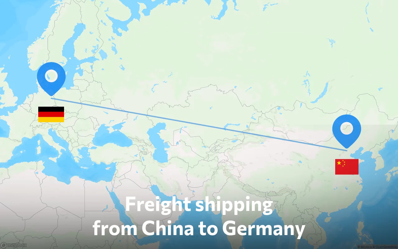Shipping route from China to Germany