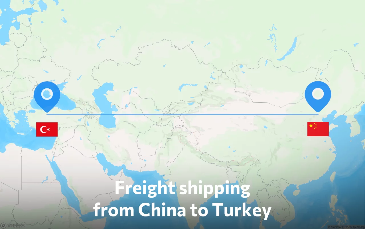 Shipping route from China to Turkey