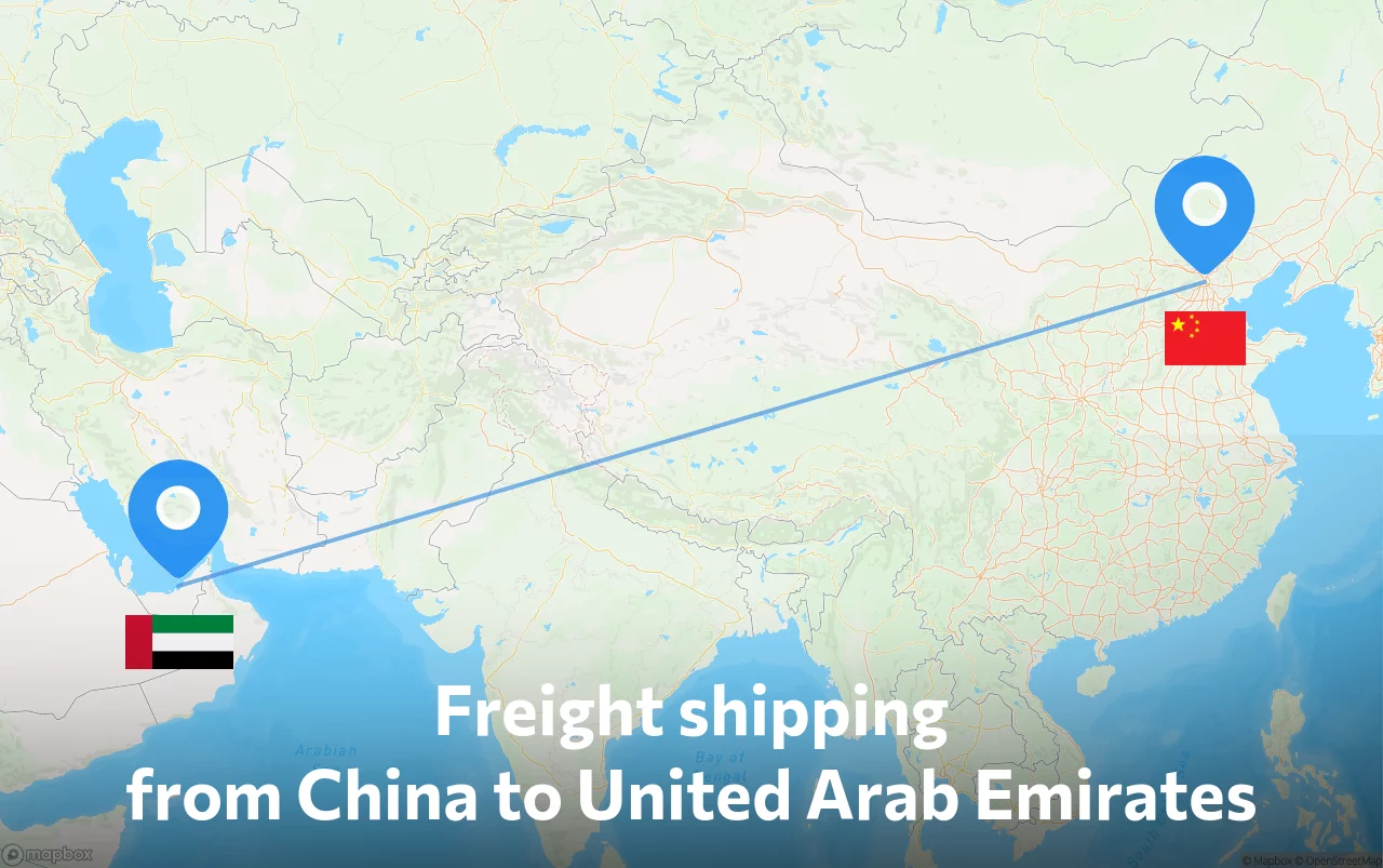 Shipping route from China to United Arab Emirates