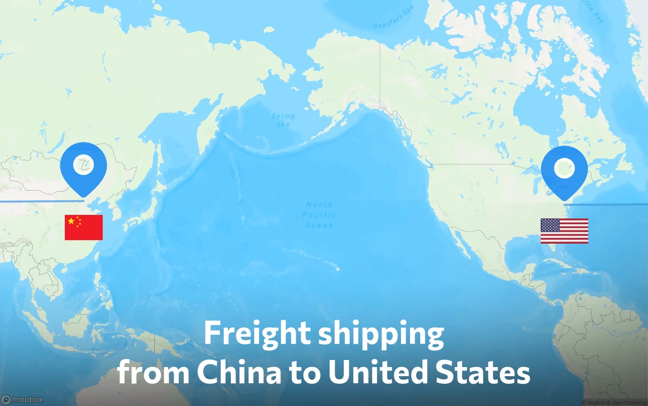 Shipping route from China to United States