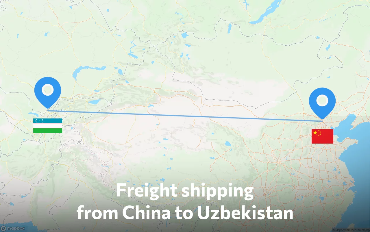 Shipping route from China to Uzbekistan
