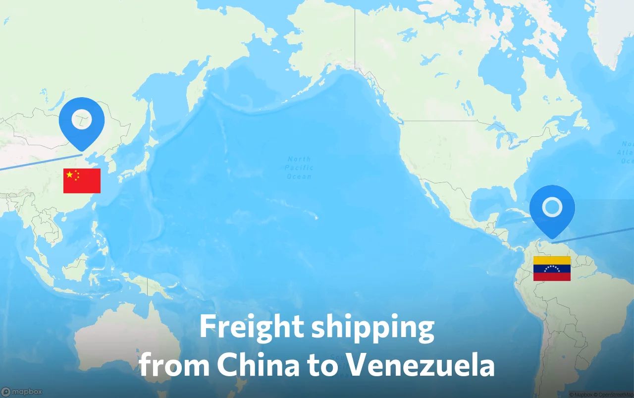 Shipping route from China to Venezuela