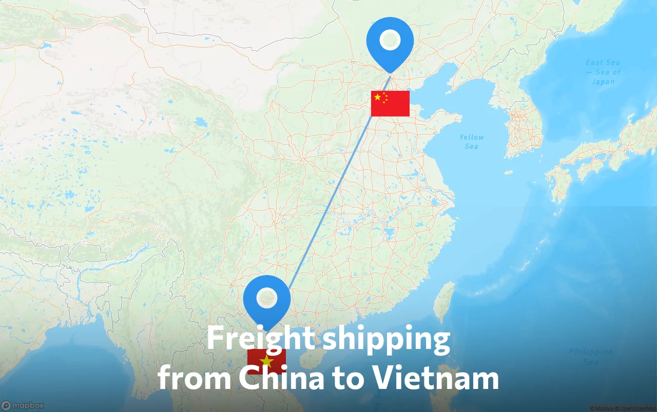 Shipping route from China to Vietnam
