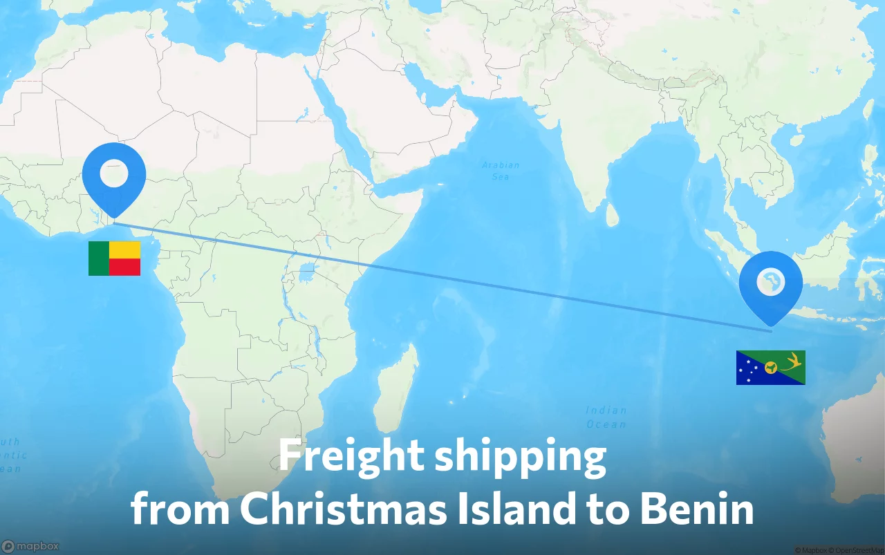 Shipping route from Christmas Island to Benin