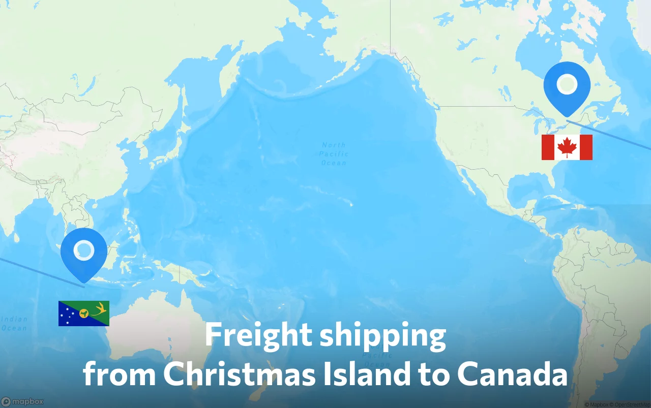 Shipping route from Christmas Island to Canada