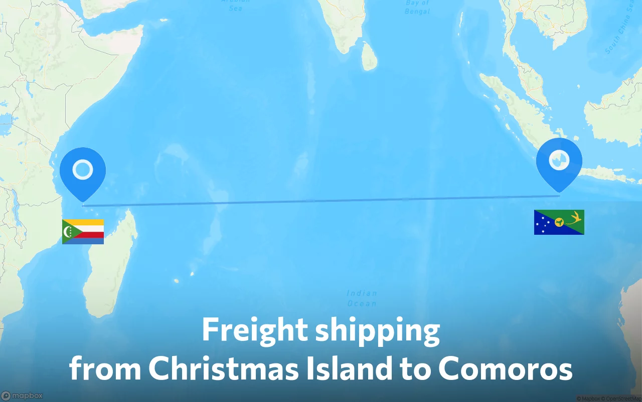 Shipping route from Christmas Island to Comoros