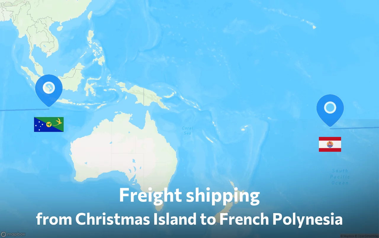 Shipping route from Christmas Island to French Polynesia