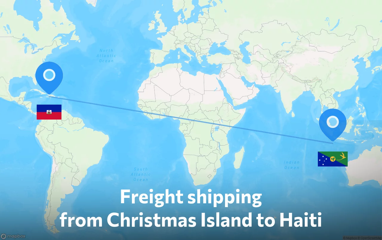 Shipping route from Christmas Island to Haiti