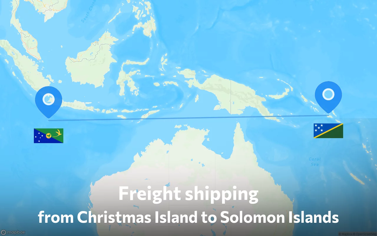 Shipping route from Christmas Island to Solomon Islands