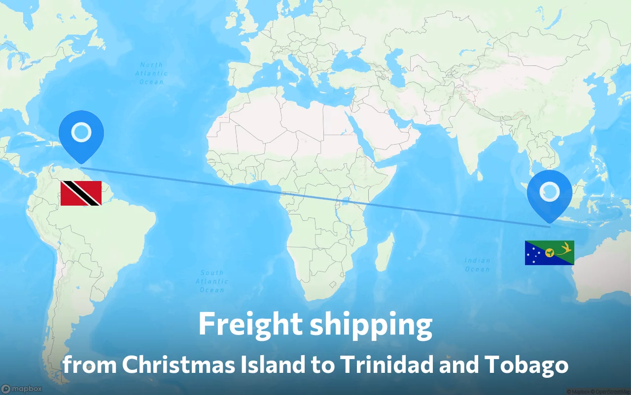 Shipping route from Christmas Island to Trinidad and Tobago