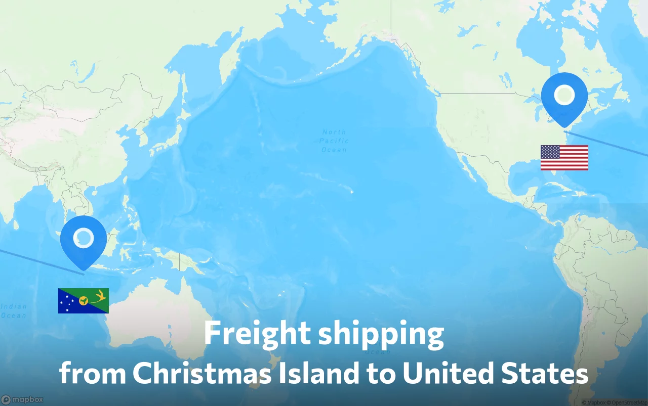 Shipping route from Christmas Island to United States
