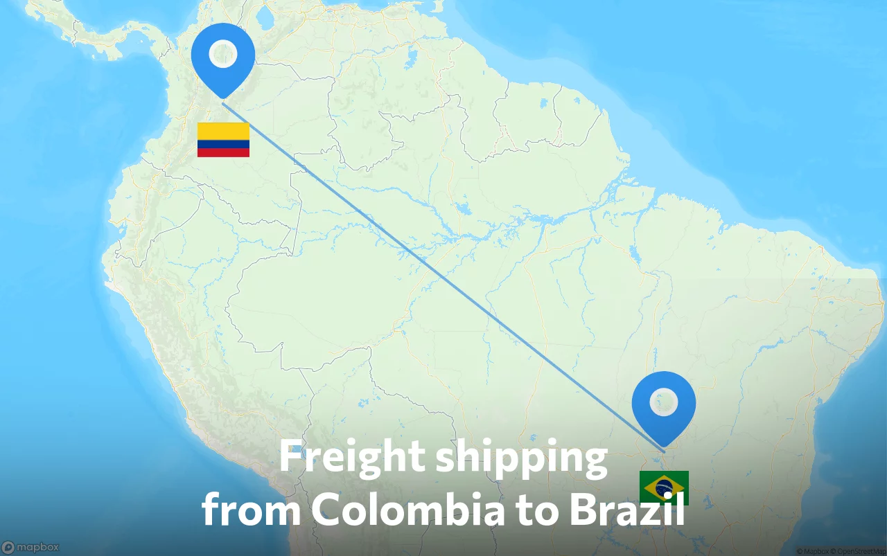 Shipping route from Colombia to Brazil
