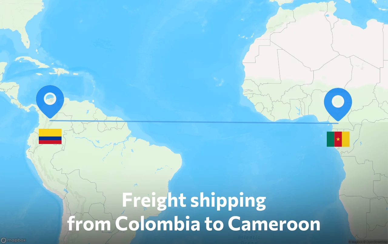 Shipping route from Colombia to Cameroon