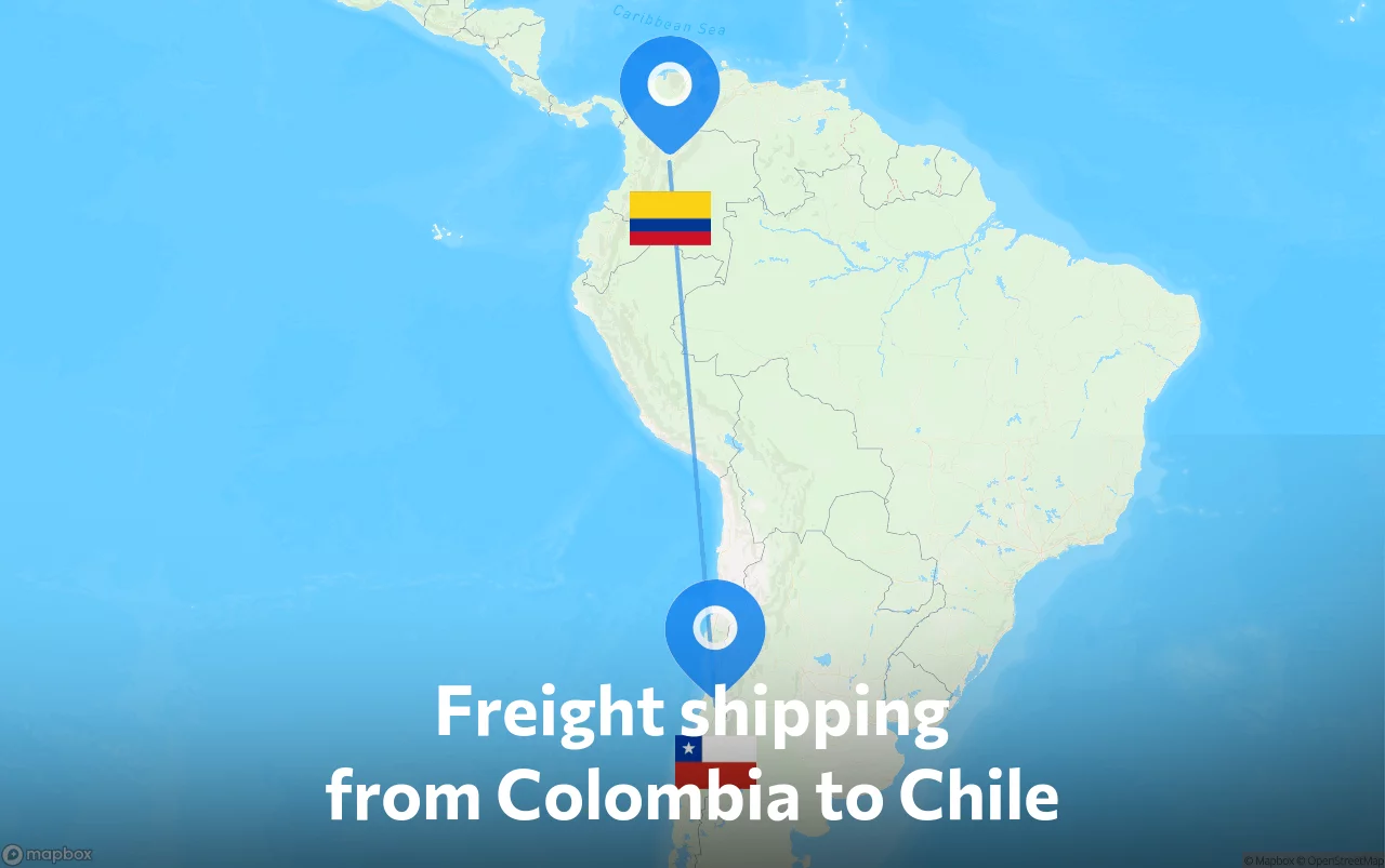 Shipping route from Colombia to Chile